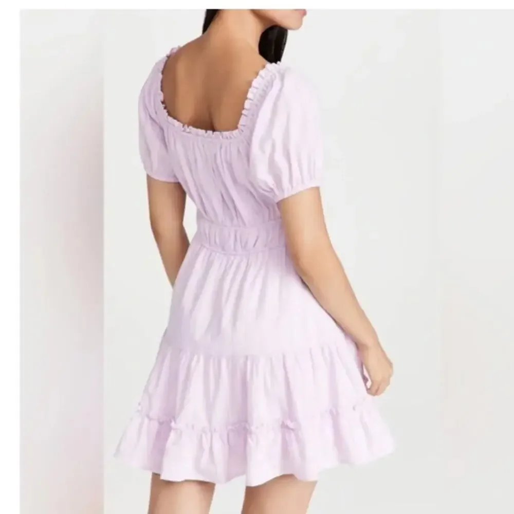 Lost + Wander Mini Dress Puff Sleeve Tiered Purple XS NWT